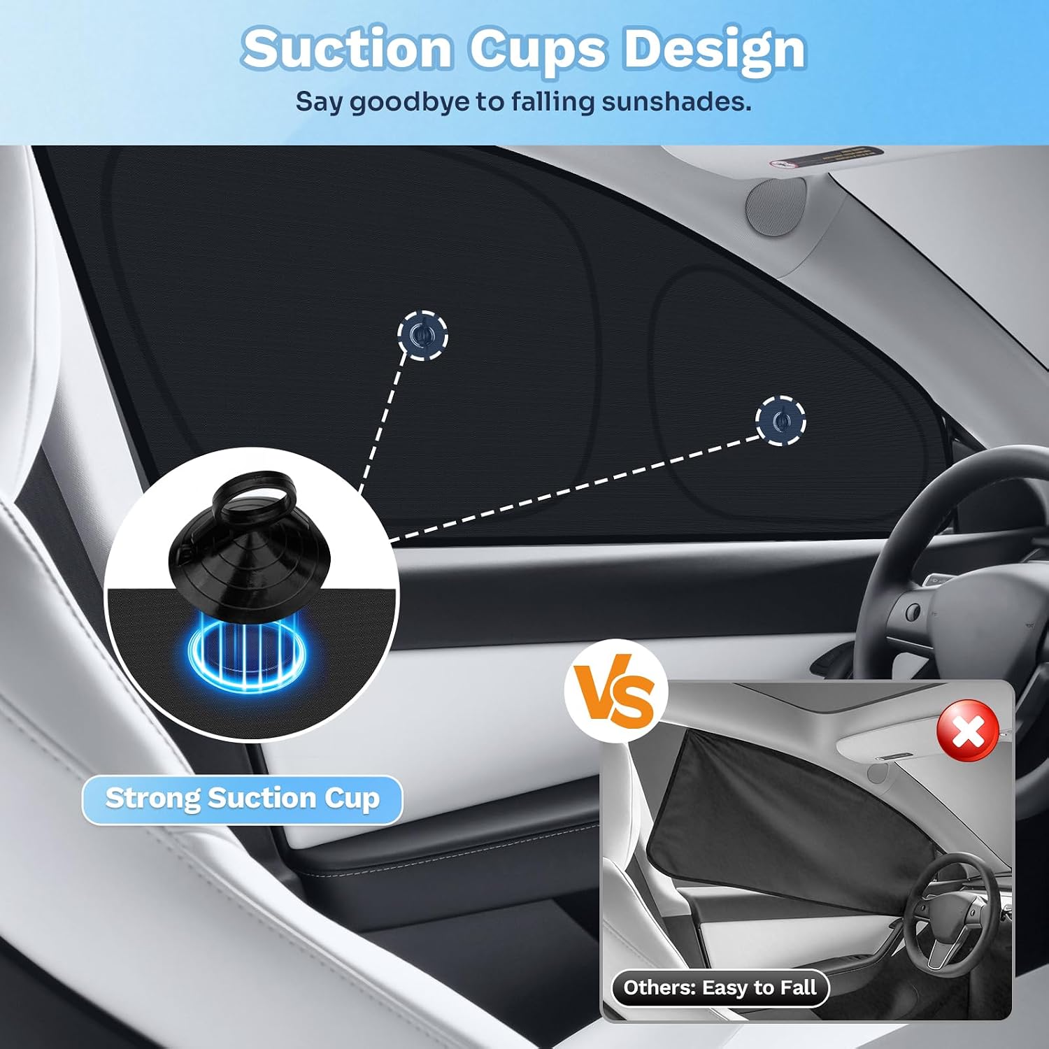 Detalle de KUST Car Window Shades for 2020–2024 Tesla Model Y