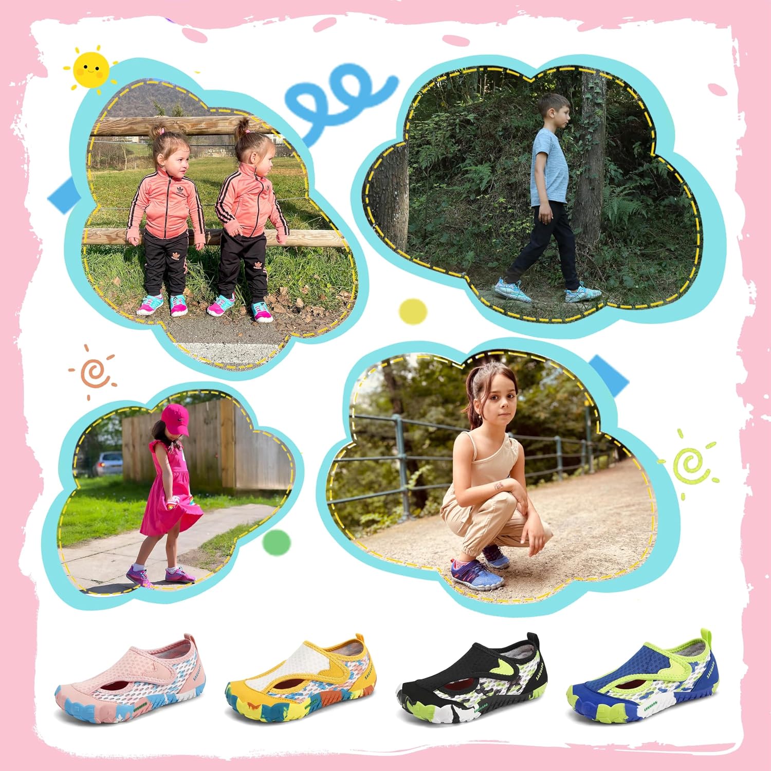 Thumbnail 6 de SAGUARO Scarpe Barefoot Bambini da trail running a piedi nudi GR.24-36