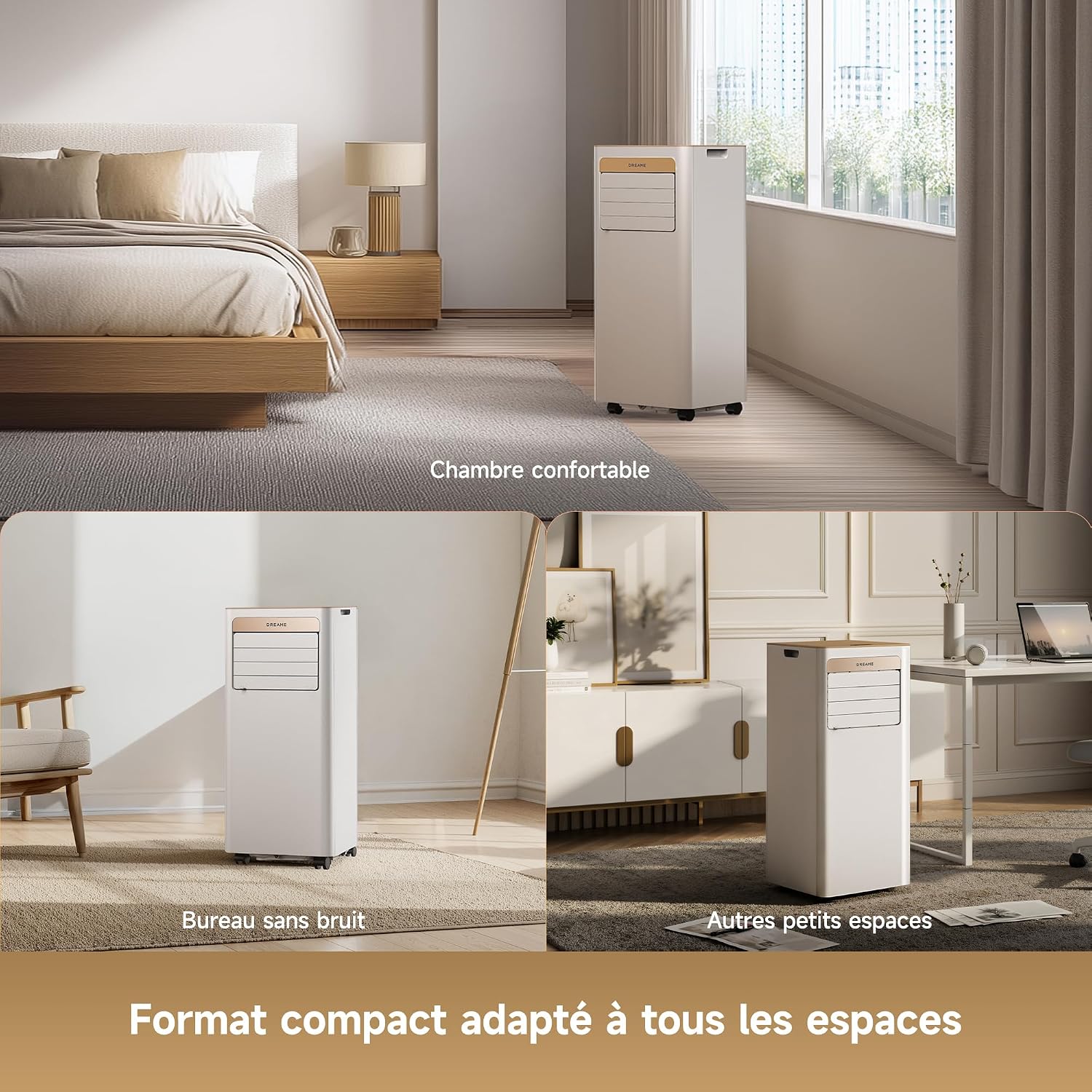 Detalle de DREAME P-Wind10 7000 BTU — Climatiseur portable 3-en-1 (réfrigération, déshumidification et ventilateur) avec contrôle via appli et télécommande