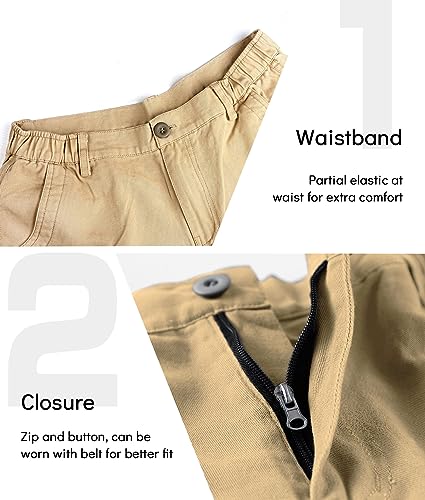 Thumbnail 3 de APTRO Mens Cargo Shorts Combat Casual Cotton Shorts with Multi Pockets – CS05 Khaki