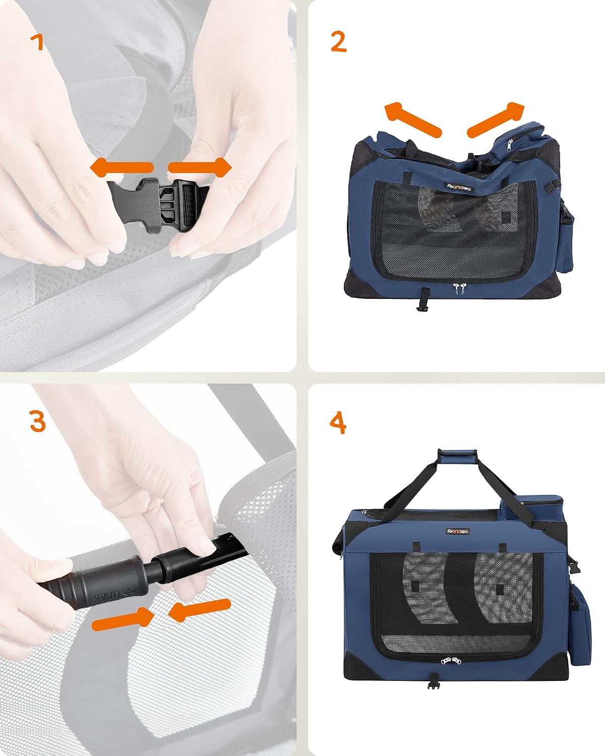 Thumbnail 6 de Feandrea Foldable Pet Carrier Bag (PDC70Z) – Soft-sided portable cat dog travel carrier with breathable mesh