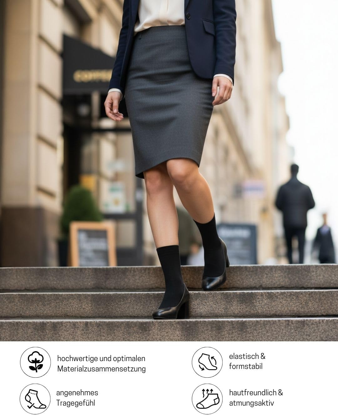 Thumbnail 3 de 10 Paar Socken Herren Damen Business Baumwolle