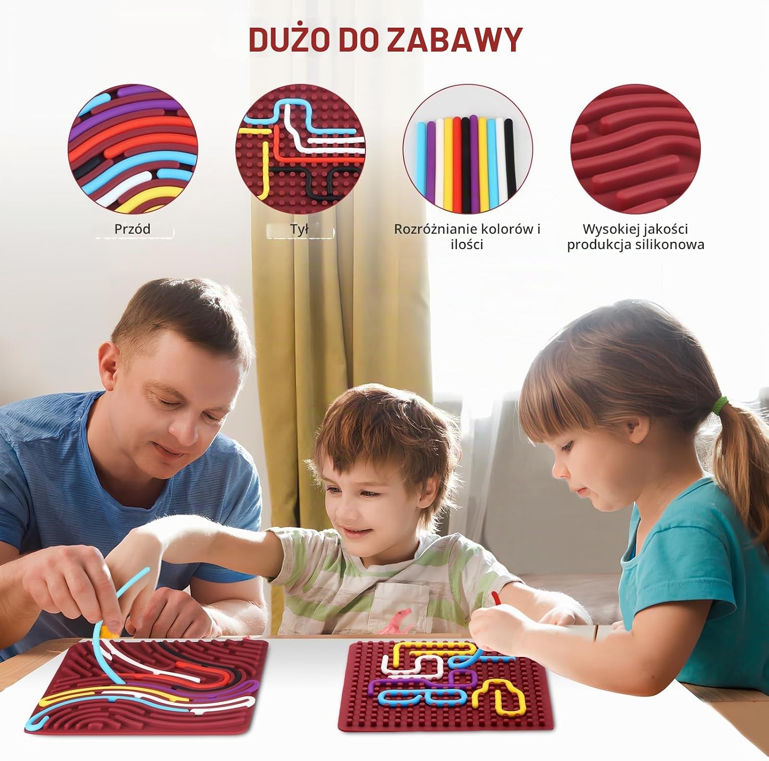 Detalle de InemzTal LC2455 – sensoryczna tablica Montessori z 11 prętami do liczenia