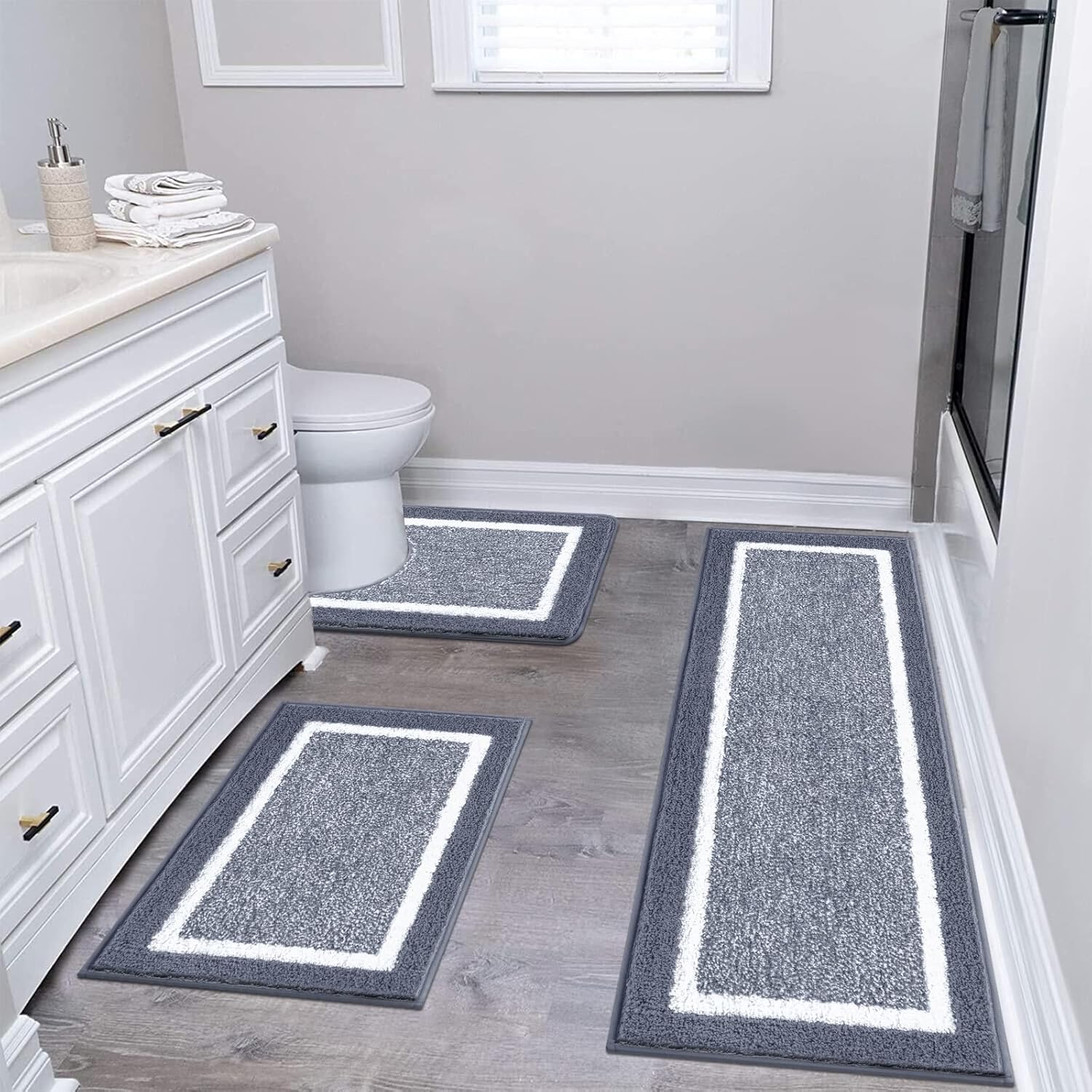 Detalle de Pauwer Bath Rug Set 3‑Piece