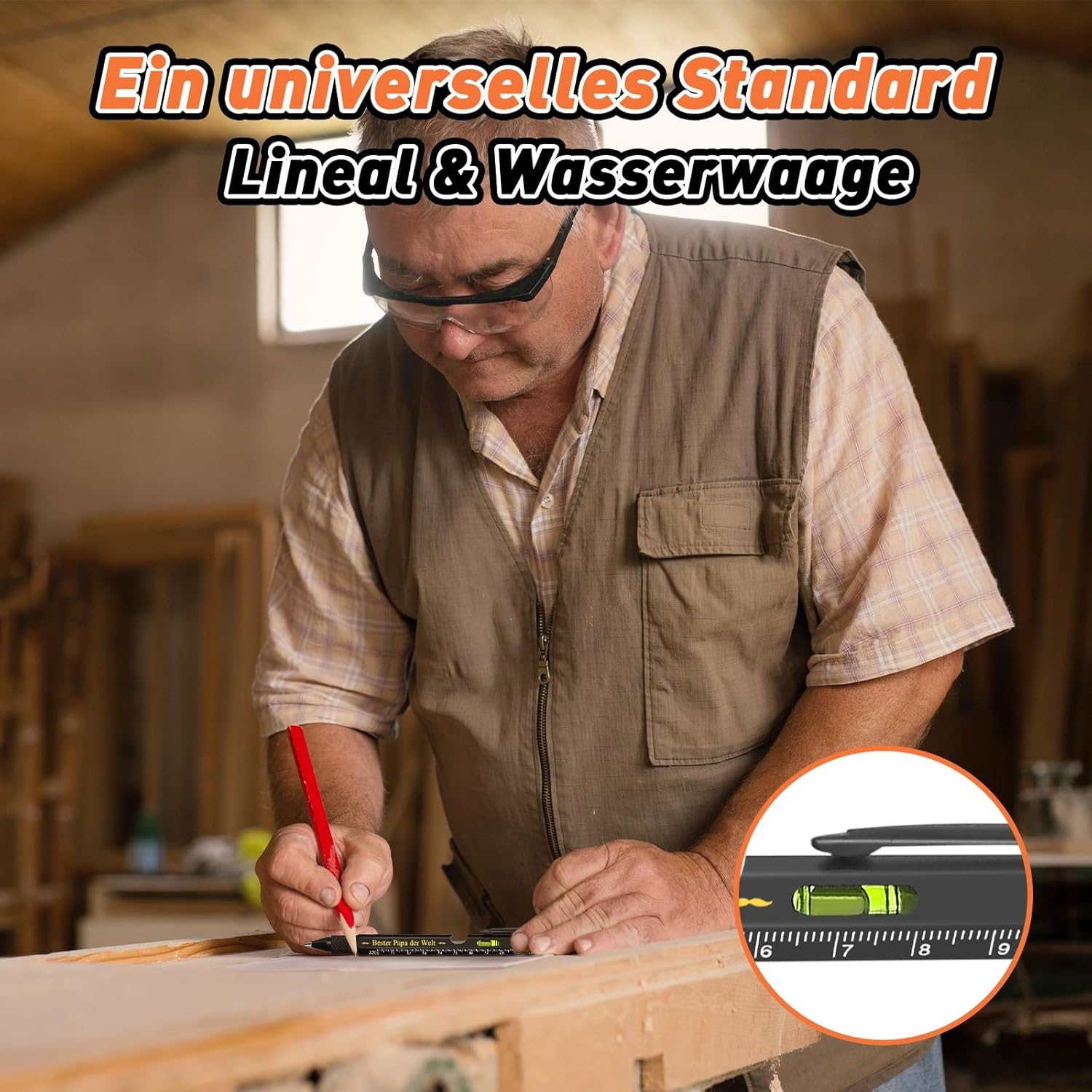 Thumbnail 6 de KEZKALS Vatertagsgeschenk für Papa – 2er-Set 9-in-1 Kugelschreiber mit Gravur „Bester PAPA der Welt“