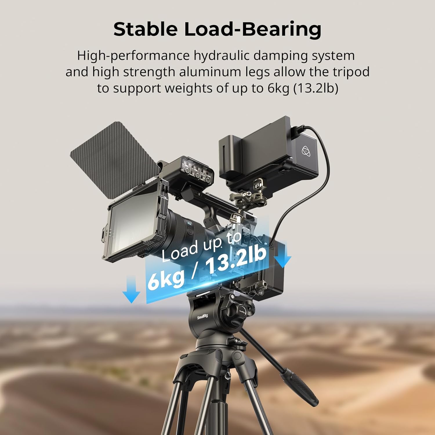 Thumbnail 6 de SmallRig AD-01S Video Tripod: 74" Heavy Duty Support with Fluid Head for DSLRs and Camcorders