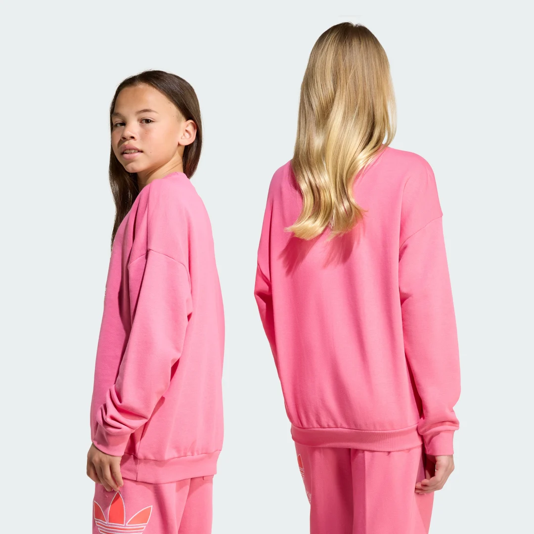 Detalle 2 de Sudadera cuello redondo Trefoil (Adolescentes) – Adidas Rosa