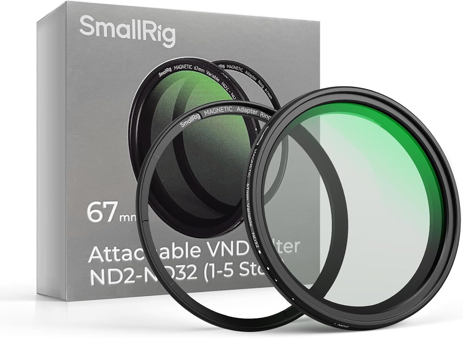 Detalle de SMALLRIG Filtro ND variabile magnetico 67 mm ND2–ND32 (1–5 stop) + anello filtro filettato 67 mm