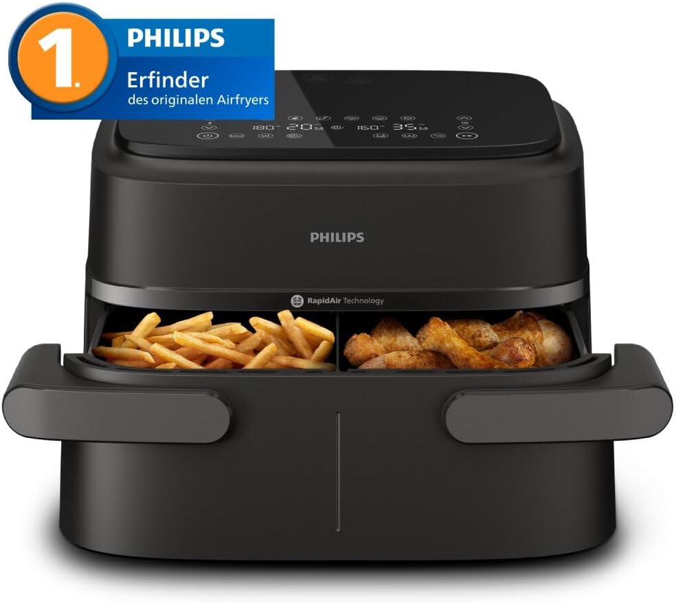 Detalle de Philips Airfryer 1000 Series Flexible Basket NA154/00 – 7,1 l, RapidAir, zwei Zonen, App
