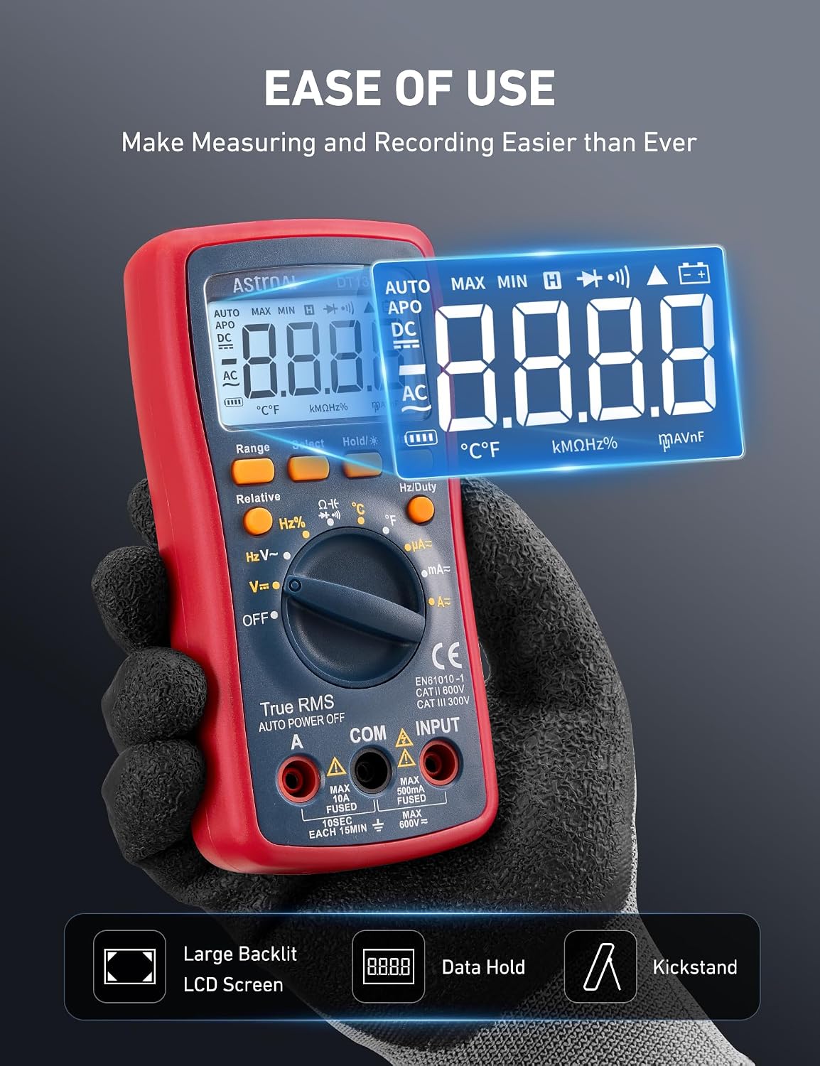 Detalle de AstroAI Digital Multimeter 132A