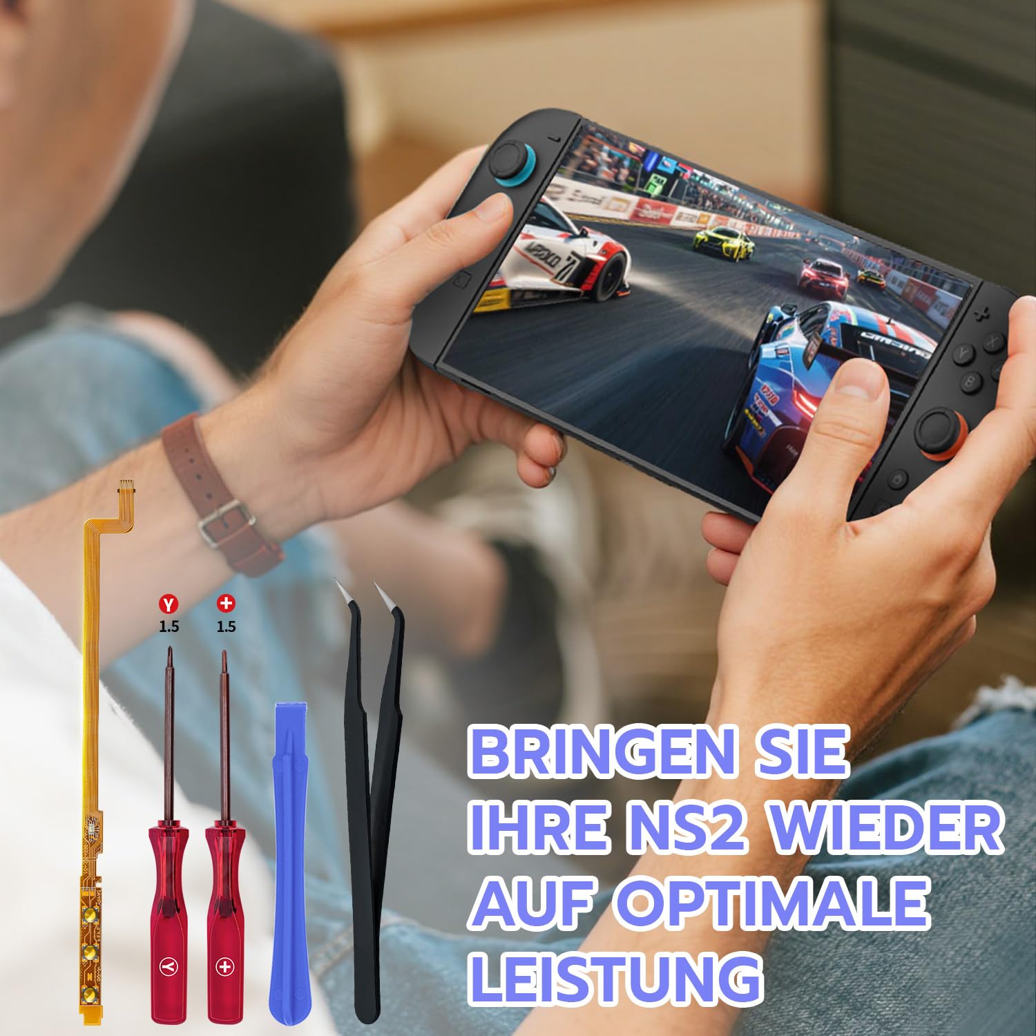 Thumbnail 6 de Tolesum Connector Flex-Kabel Ersatz für Switch 2 JoyCon – Reparaturset mit Schraubendreher & Öffnungswerkzeug