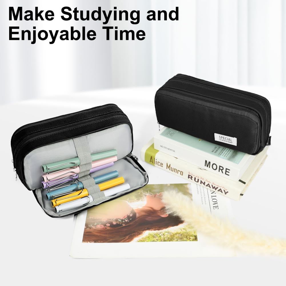 Thumbnail 5 de OFFCUP Trousse à Crayons Grande Capacité – 3 compartiments, Noir