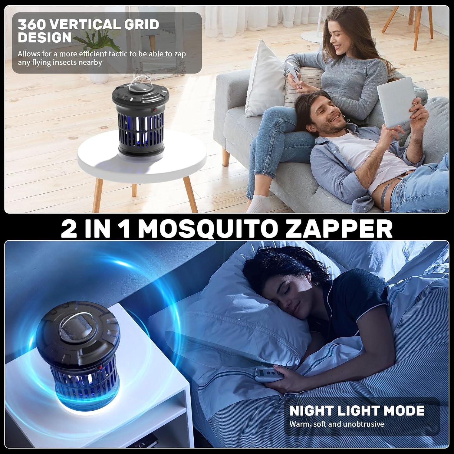Thumbnail 5 de 2-in-1 LED Mosquito Killer Lamp with 30W UV Zapper — IPX4, 1500 sq ft