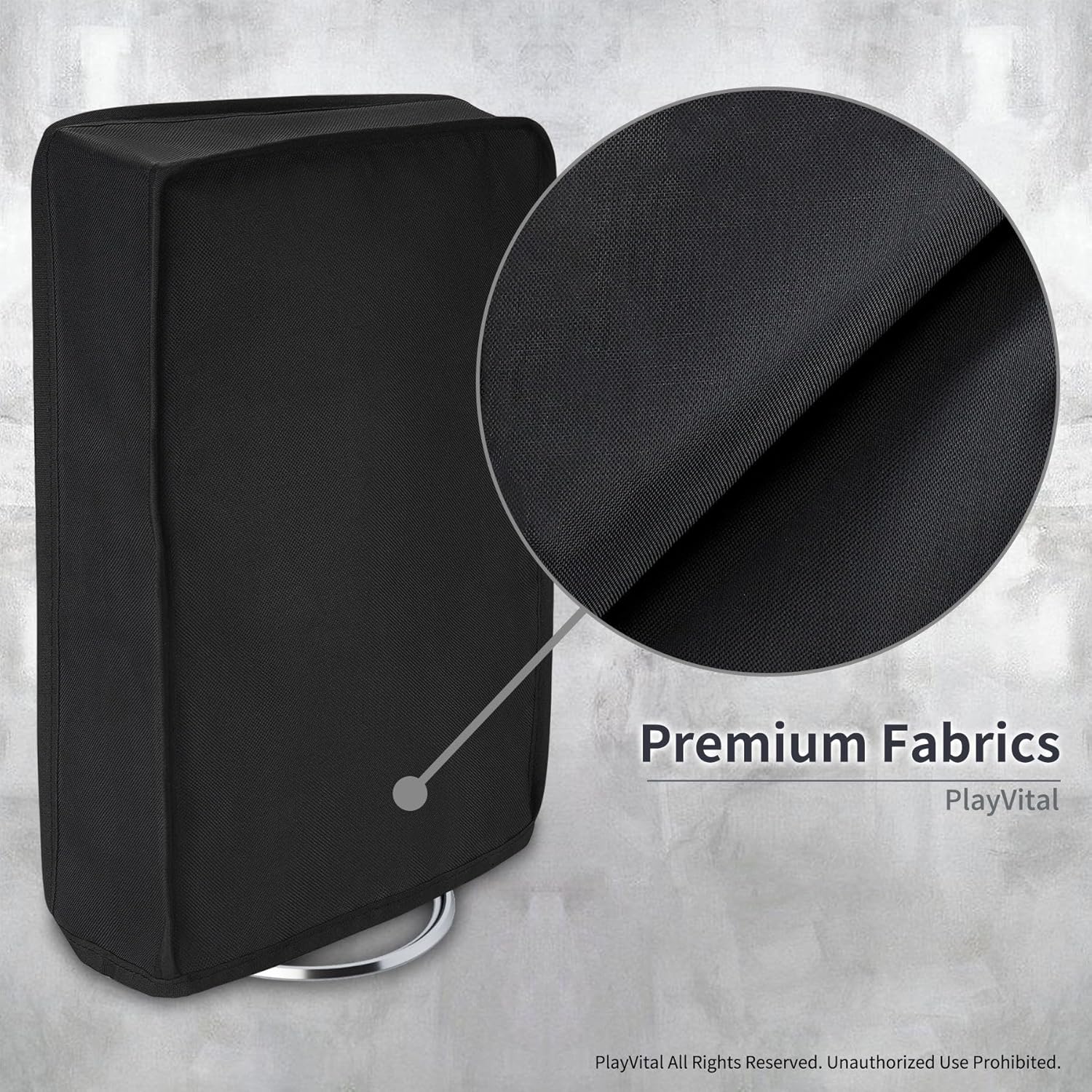 Thumbnail 4 de playvital Vertical Dust Cover for PS5 Slim Disc Edition (Black nylon protector sleeve)