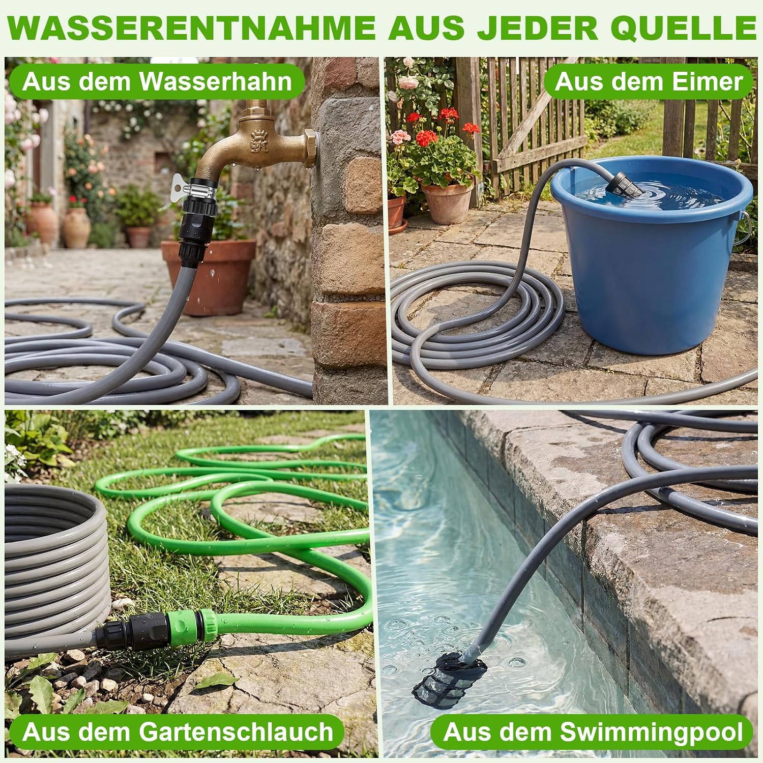 Detalle de VOERJIA Akku-Hochdruckreiniger 21V (70 Bar) – flexibel, tragbar und mit 2x 4Ah Akkus
