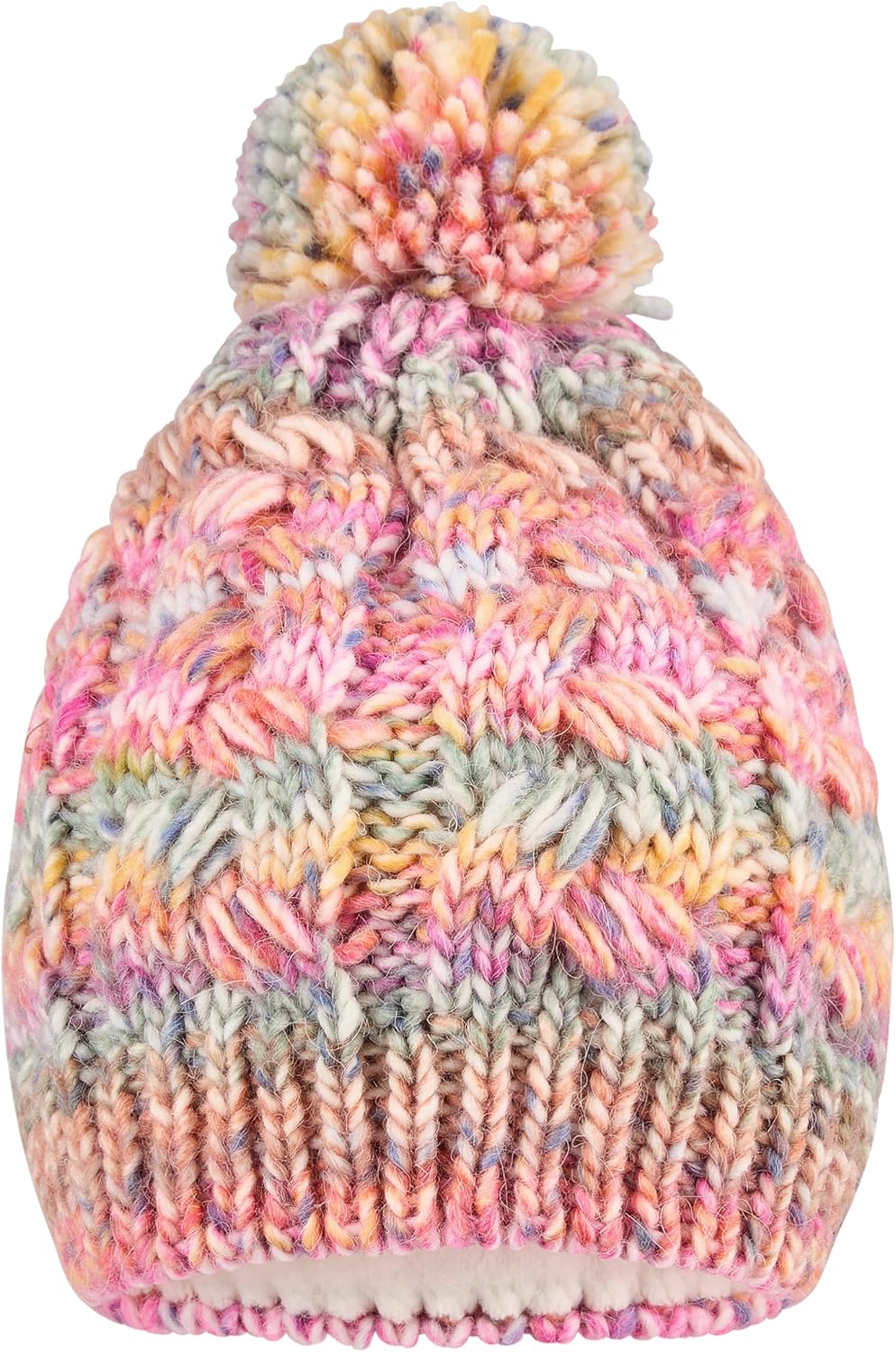 Sterntaler Mädchen Beanie-Mütze Bommelmütze Farbmix – Wollanteil, Beerenrosa, Größe 55