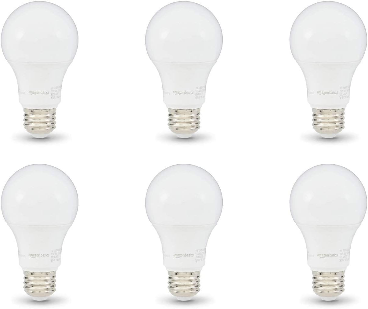 Amazon Basics A19 LED 9W Daylight 5000K, 6-pack