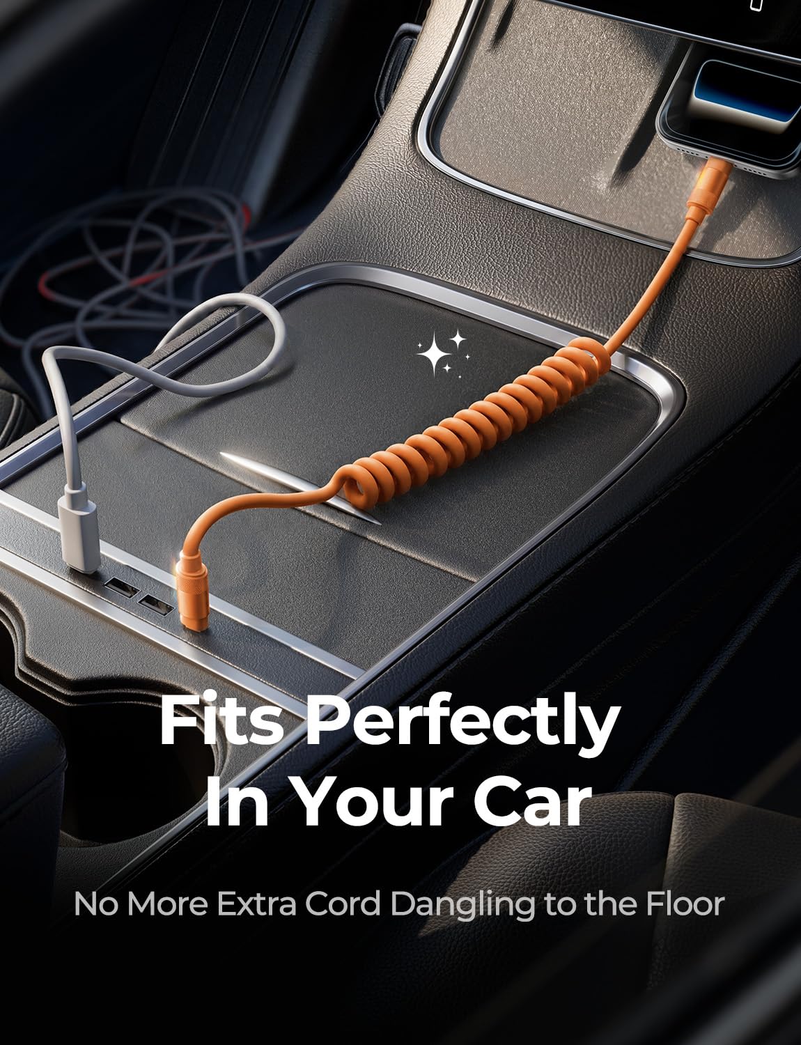 Thumbnail 3 de LISEN Coiled USB-C to USB-C Cable 60W (2 Pack) – Orange, Fast Charging