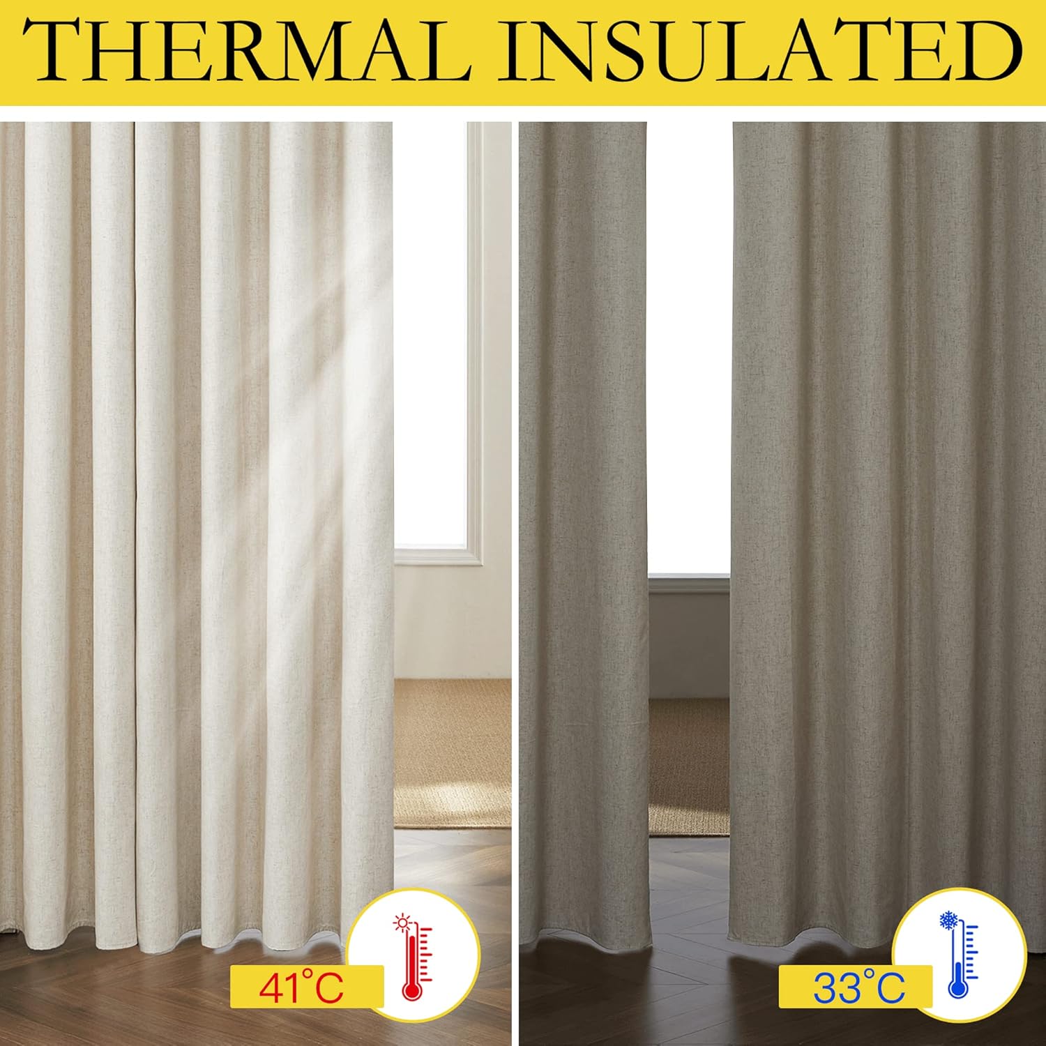 Thumbnail 3 de NICETOWN 84in Blackout Linen Curtains 🪟