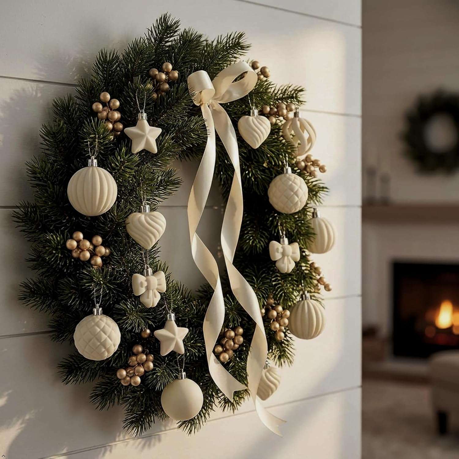 Detalle 2 de Ruilpptup SDQ-001-MB kerstversiering van fluweel, 44 stuks in verschillende vormen