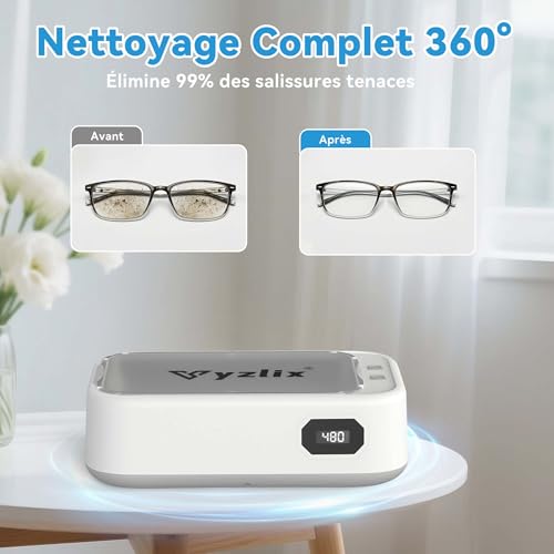 Detalle de Vyzlix Nettoyeur Ultrasons 49 kHz – 640 ml, 5 modes de minuterie