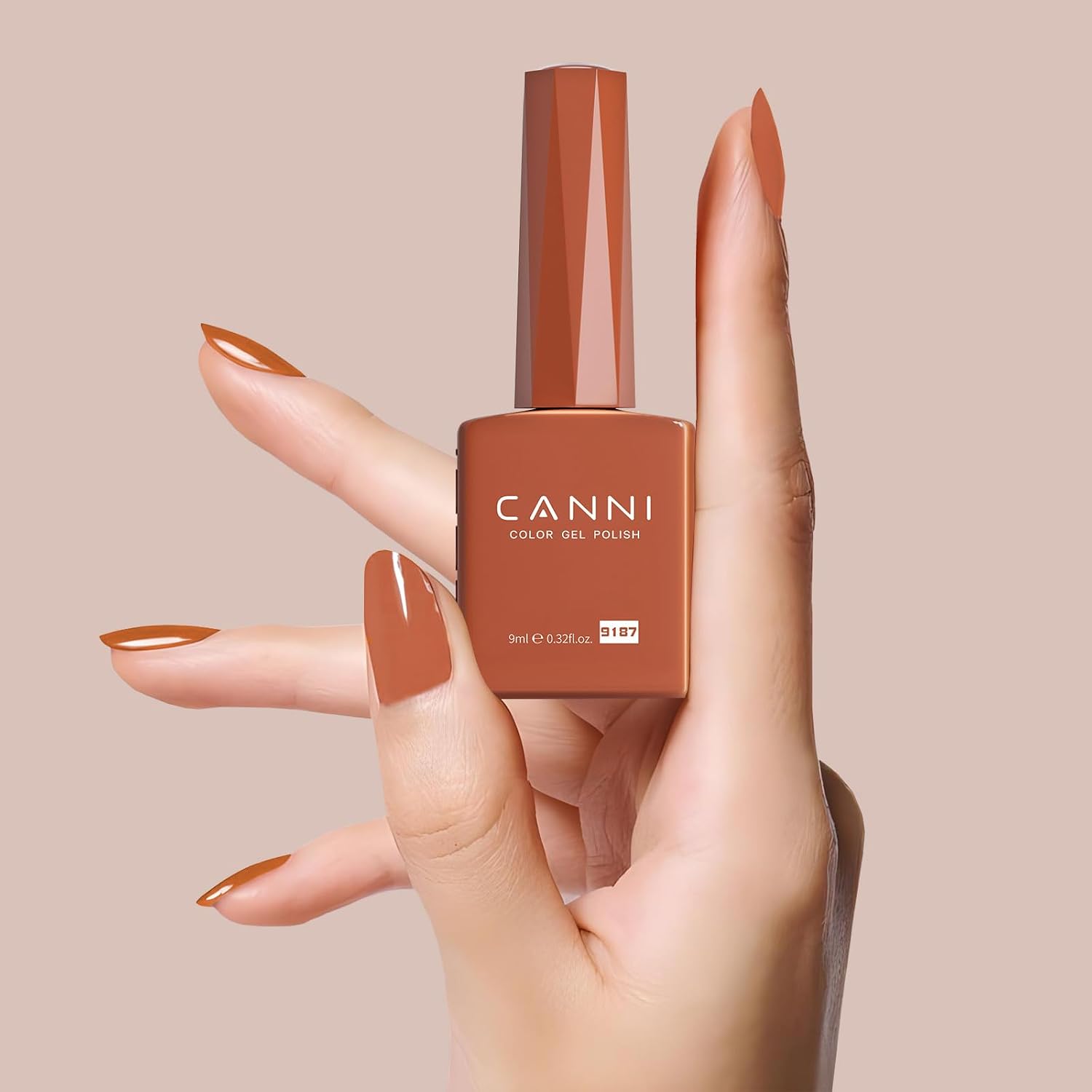Detalle de CANNI Brown Gel Nail Polish – Caramel Brown, 1Pcs, Soak-Off UV/LED Gel for Salon-Quality Nails at Home