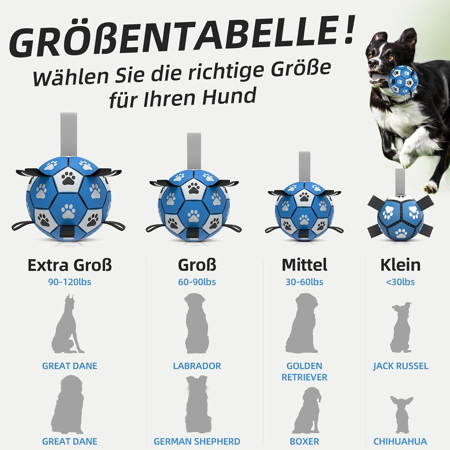 Thumbnail 5 de HETOO Hundeball 9 Zoll Blau Grau