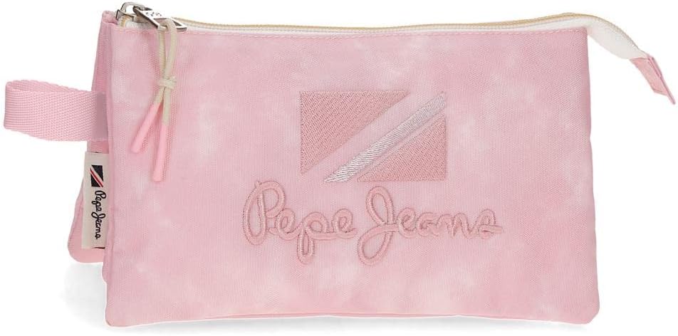 Detalle de Pepe Jeans Holi Estuche Triple Rosa 22x12x5 cm