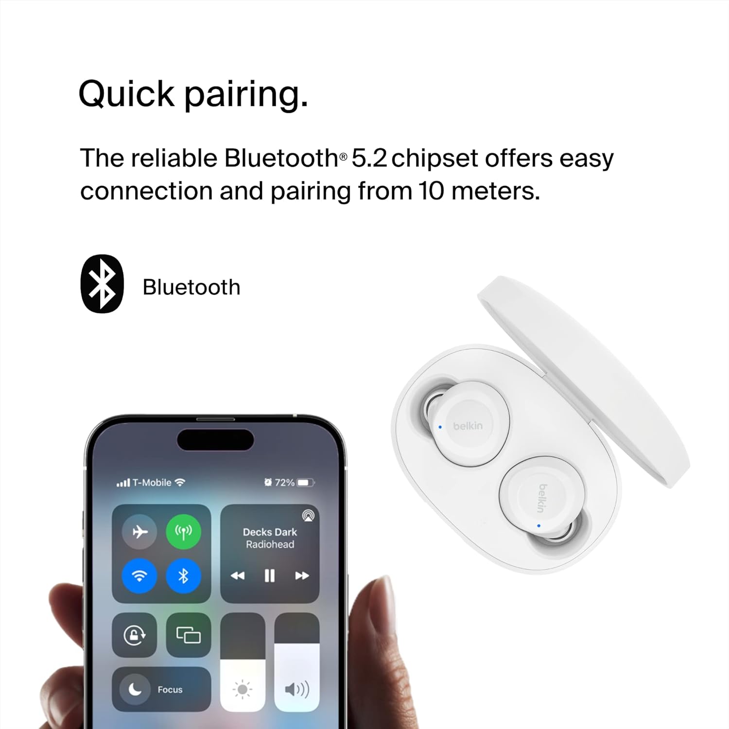Detalle de Belkin SoundForm Bolt True Wireless Earbuds with up to 28H battery life and Mono Mode
