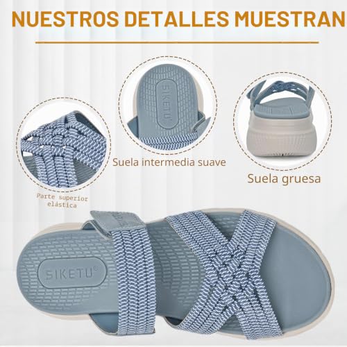 Thumbnail 6 de ZDQ Sandalias Mujer Verano Ortopedicas Sandalias con Punta Abierta Azul 42