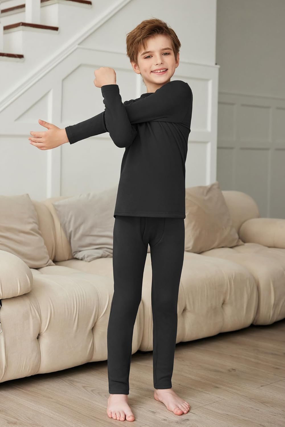 Thumbnail 3 de Arshiner Ensemble de sous-vêtements thermiques pour enfants — 5-12 ans, isolant et confortable