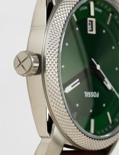 Thumbnail 4 de Fossil Blue Watch pour hommes – Montre GMT en acier inoxydable avec bracelet cuir vert froid