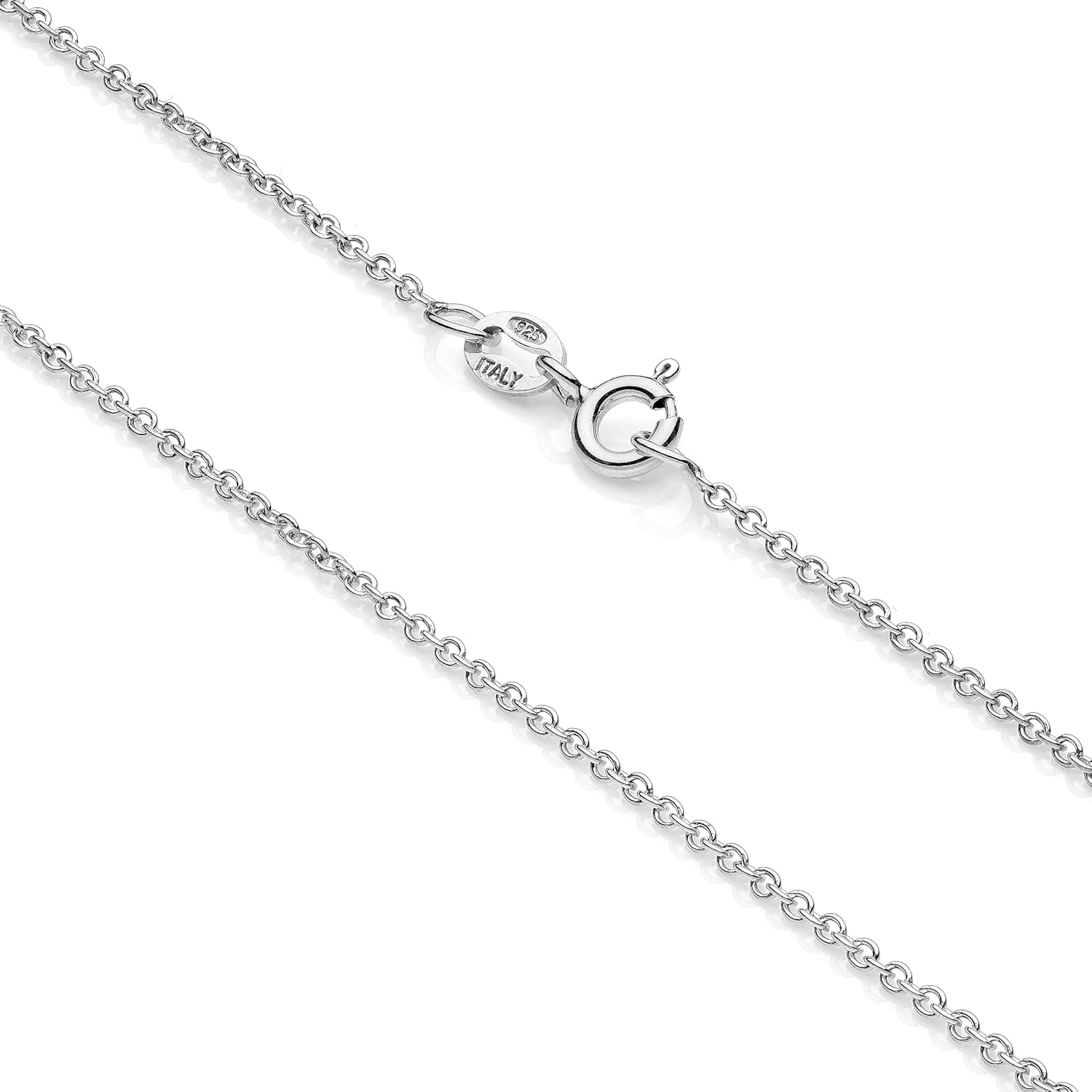 Aka Gioielli® Catenina Forzatina Rolò 1.4 mm Argento Sterling 925 Rhodato – Collana Donna 45 cm