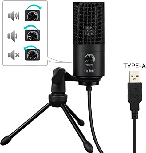Detalle de FIFINE K669B — Micro USB Condenser pour PC/Mac et streaming, cadre métal fiable