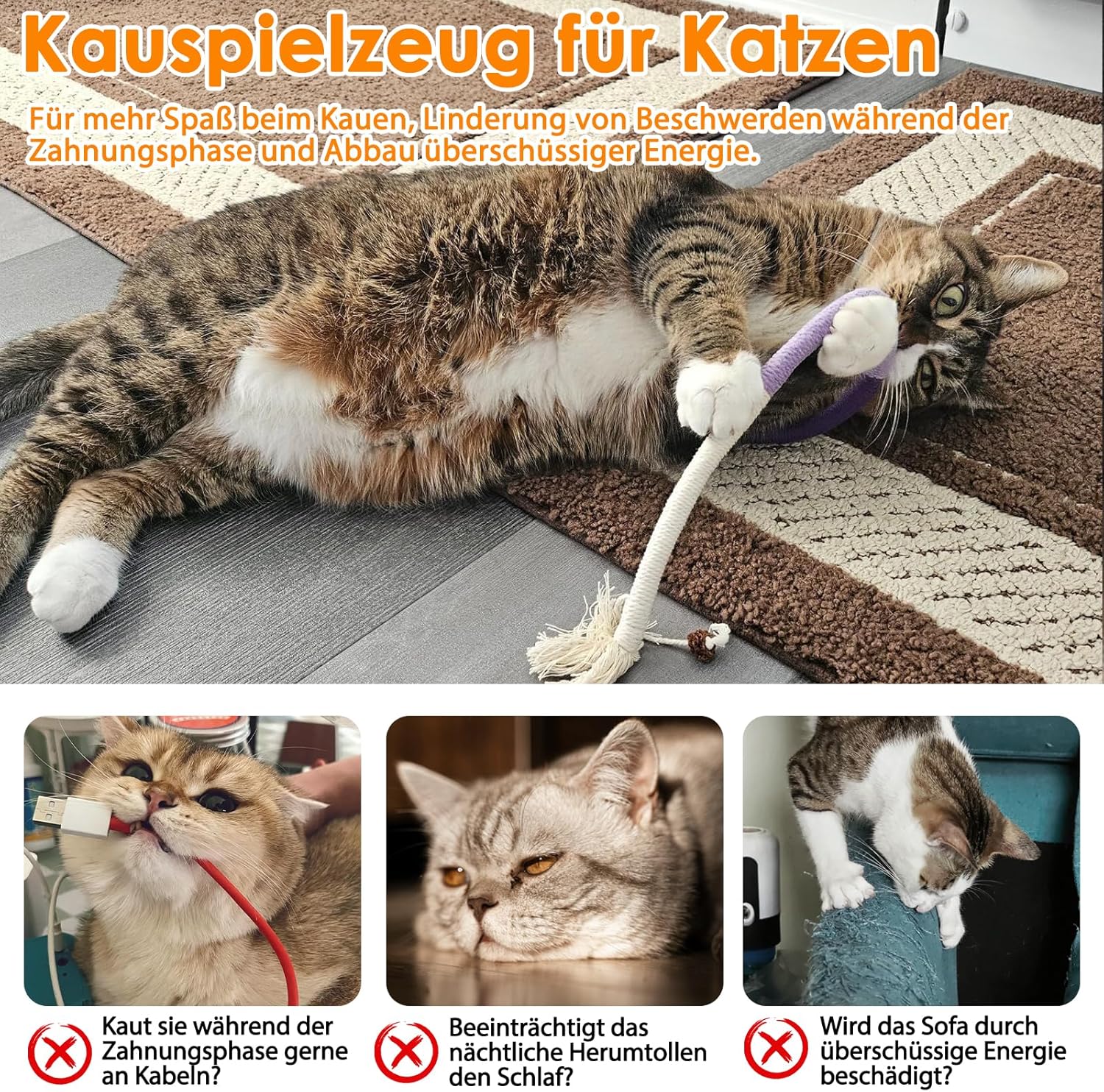 Detalle de Nepfaivy Katzenspielzeug Kauspielzeug für Katzen – 6 Stück Interaktives Katzenminze Kauspielzeug zur Zahnpflege und gegen Mundgeruch