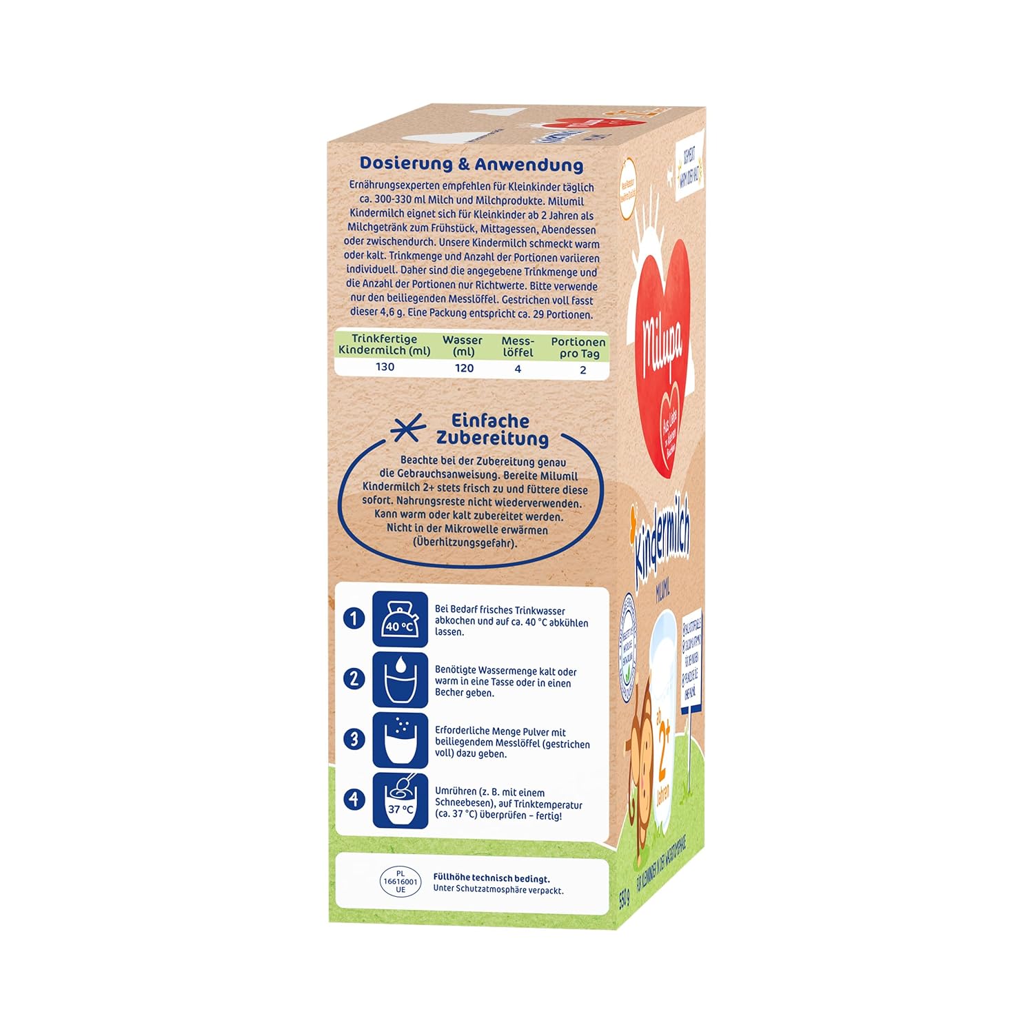 Thumbnail 3 de Milupa Milumil Kindermilch 2+ – Ab 1 Jahr, 5 x 550 g: Begleiter durch die Wachstumsphase