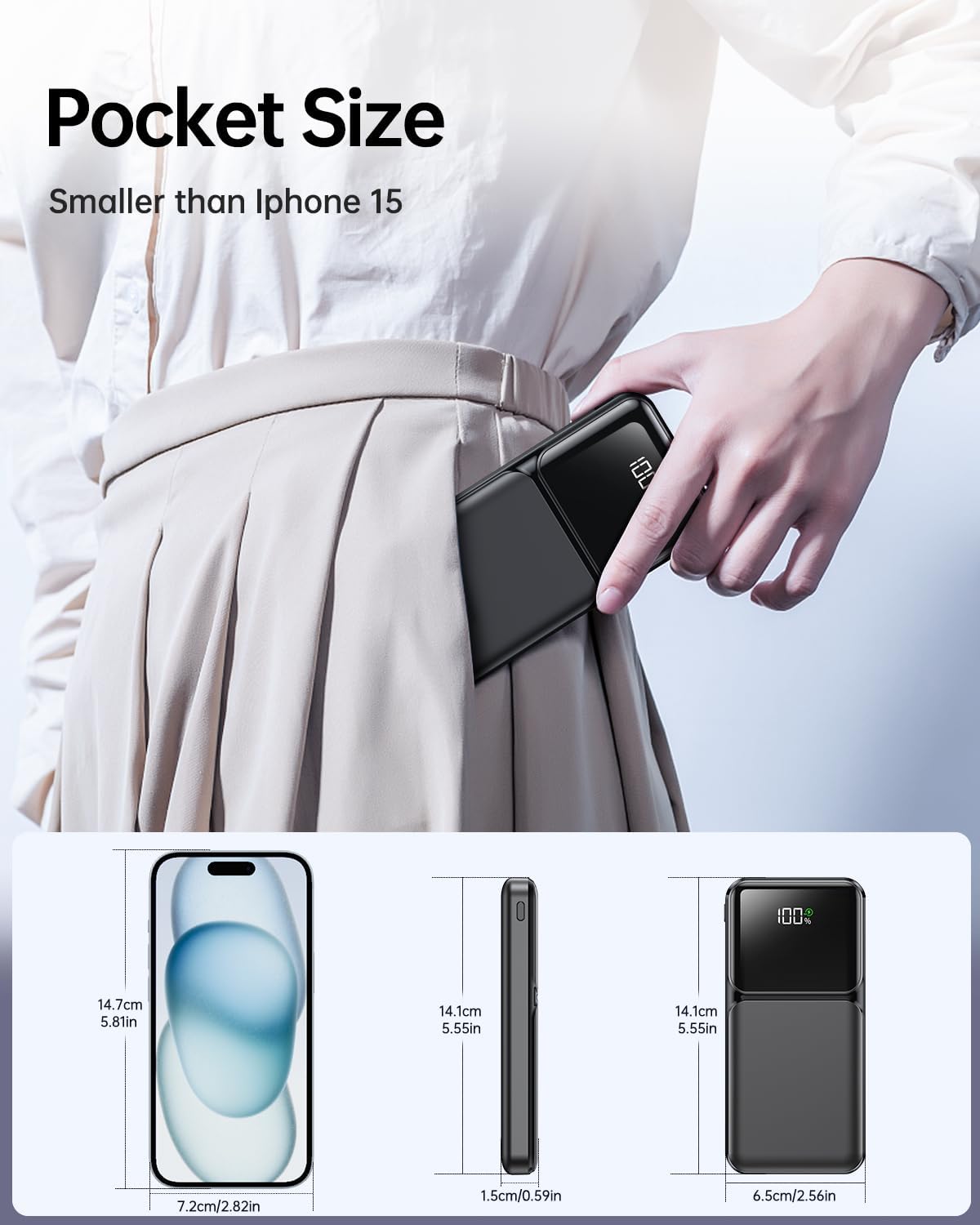 Detalle 2 de Power bank 15,000mAh fast charging