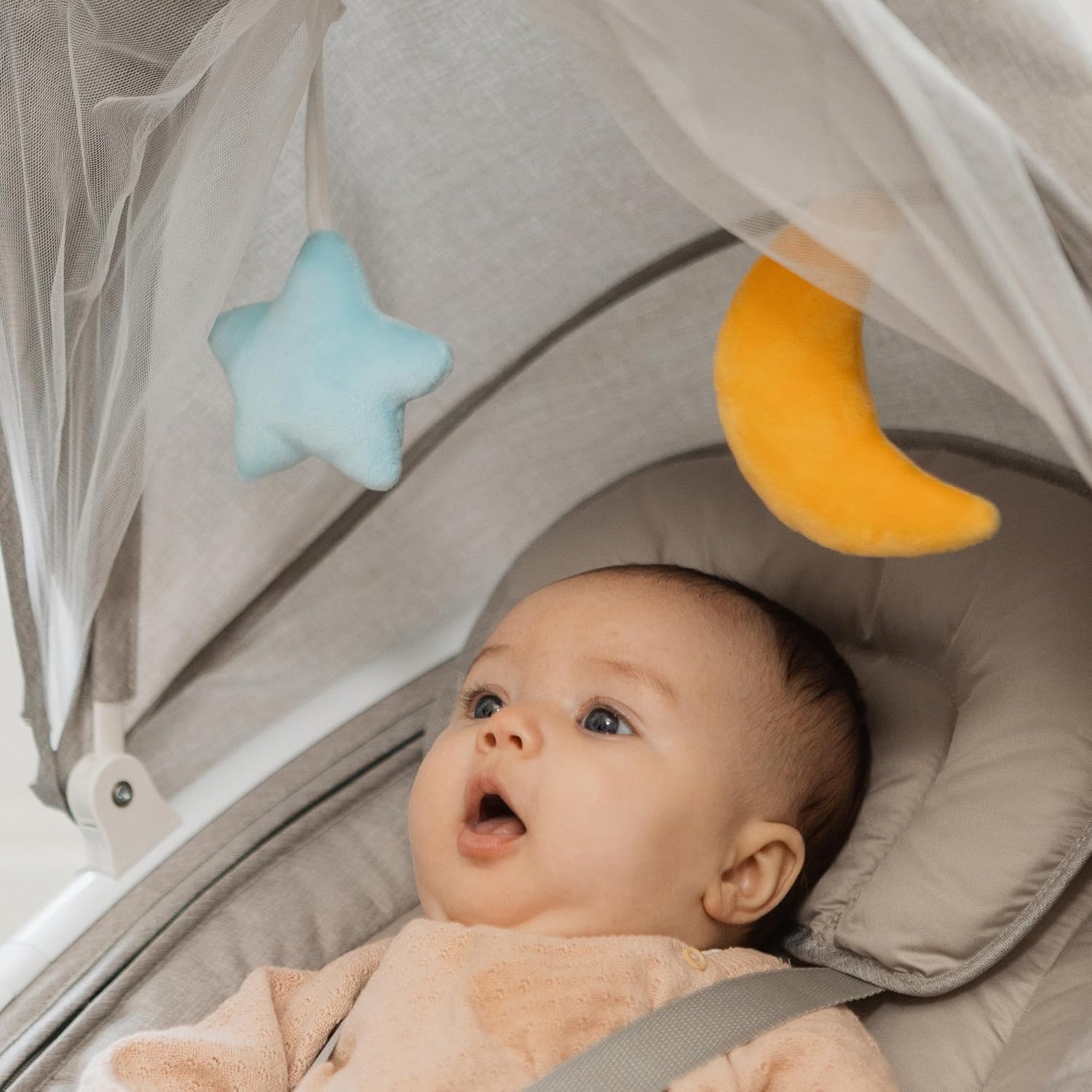 Thumbnail 3 de Nuby Connect Baby Swing Chair – Musical Bouncer with Toy Bar, Remote & Canopy (Grey)