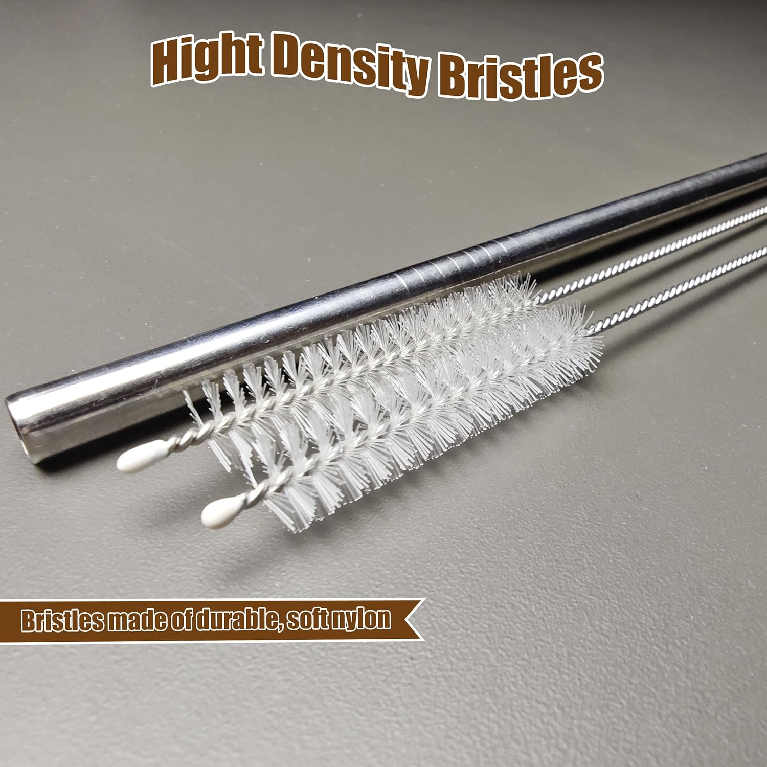 Thumbnail 3 de 304 Stainless Steel & Nylon Straw Cleaner Brush (2-Pack) for Glass/Silicone Straws and Hummingbird Feeders