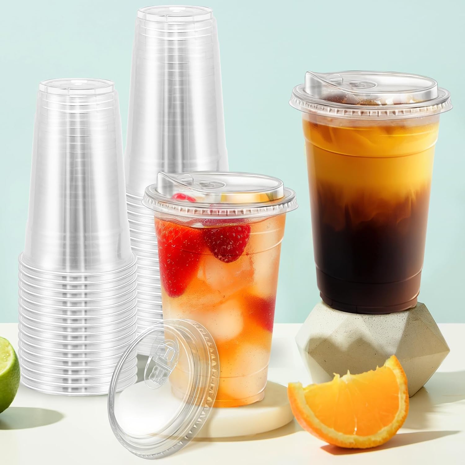 Thumbnail 4 de BYSNOW Clear Plastic Cups, 20 oz