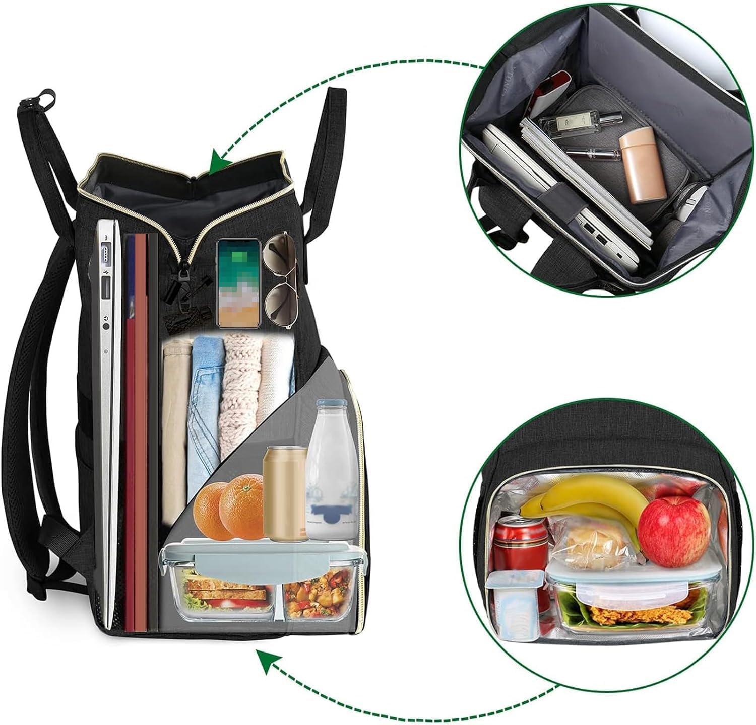 Thumbnail 1 de MATEIN Zaino da Donna con Portapranzo: modello 15,6 pollici, scomparto termico isolato e bolso antifurto