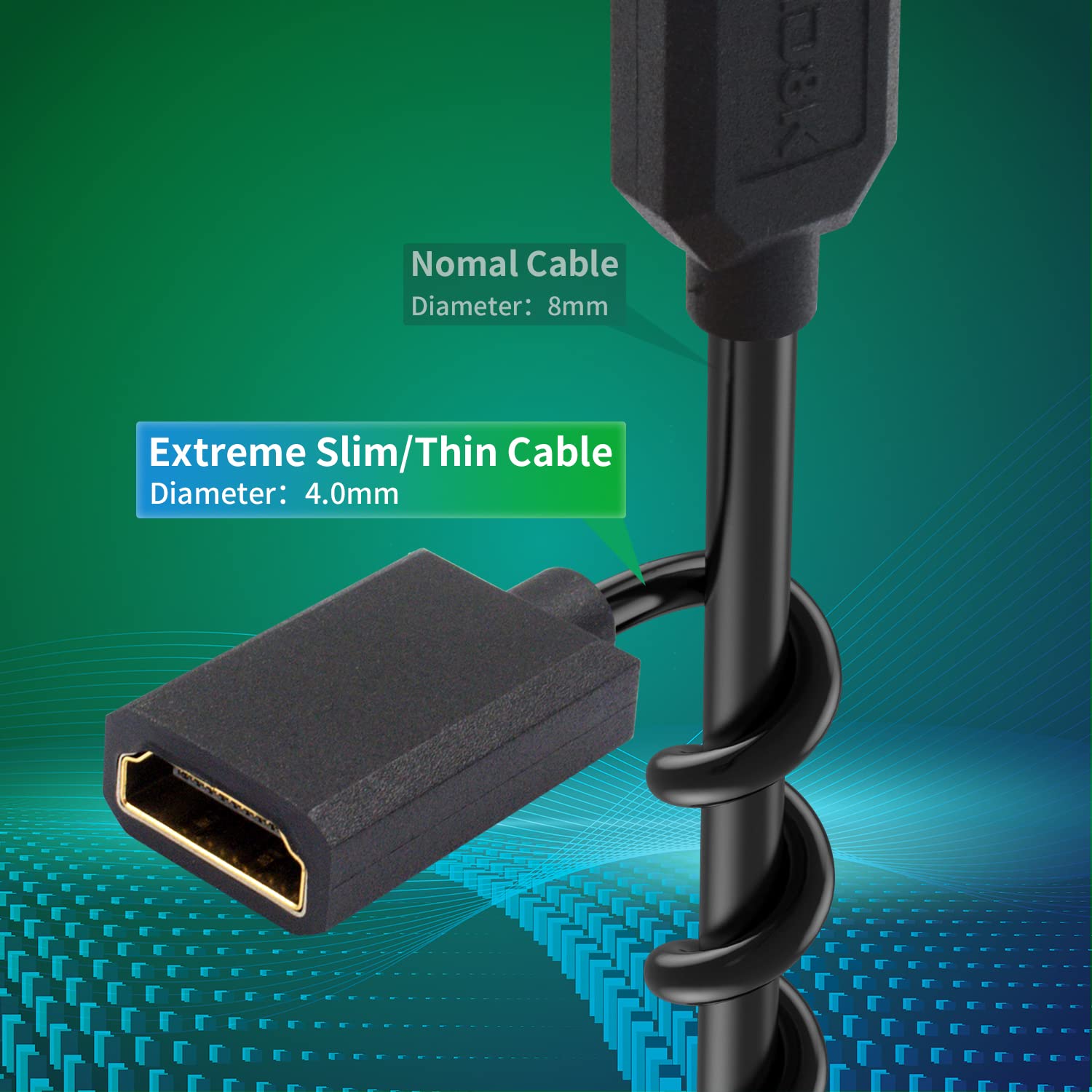 Thumbnail 5 de Duttek 8K 90 Degree Micro HDMI to HDMI Coiled Cable (1.2m) – Right Angle Micro HDMI Male to HDMI Female