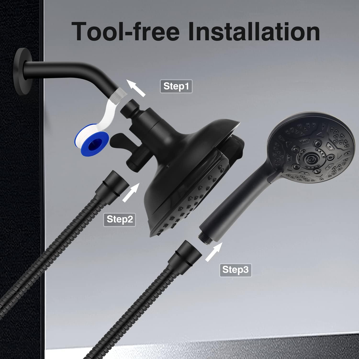 Thumbnail 6 de INAVAMZ 2-in-1 Rain Handheld Shower 7.2in