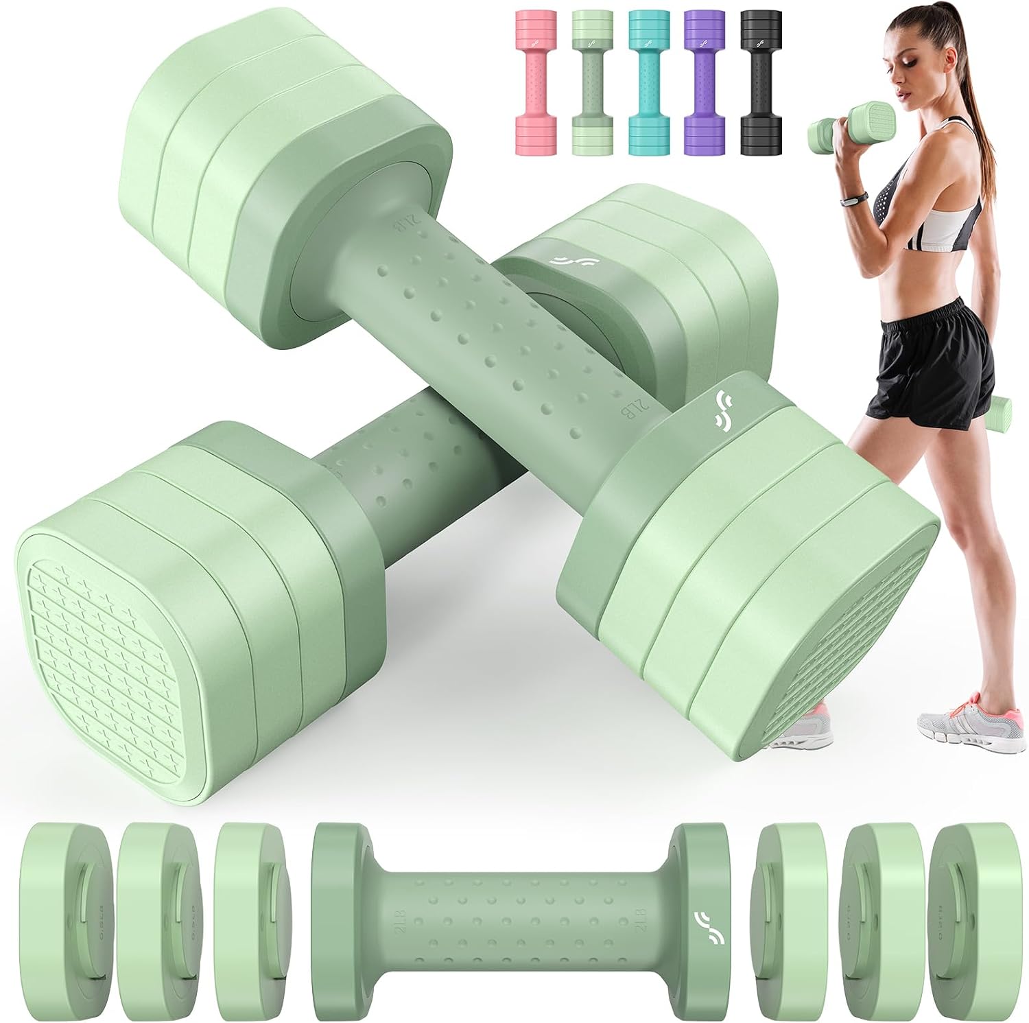 Detalle de Sportneer Verstellbare Hanteln Damen Set