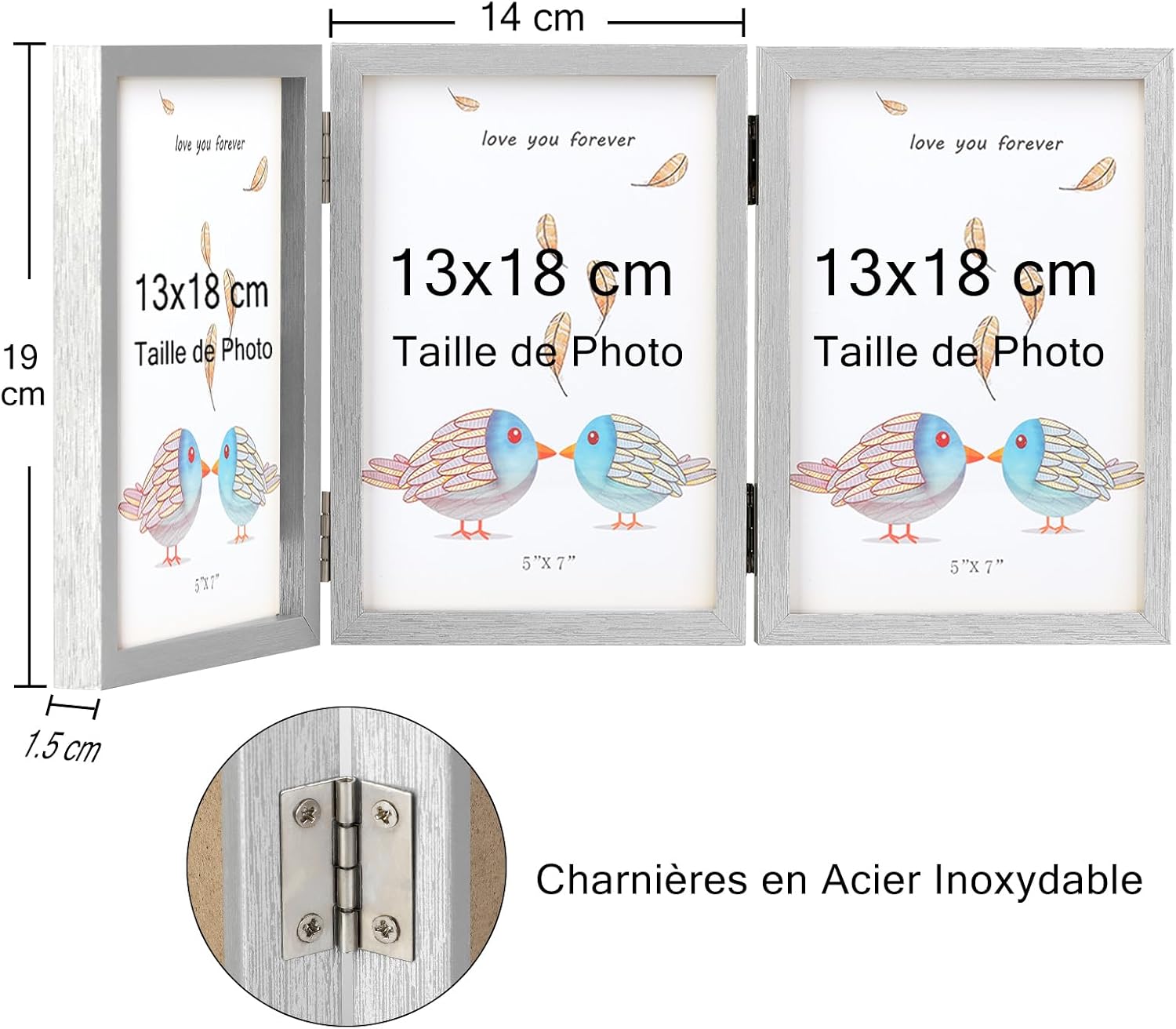 Thumbnail 2 de AVEAX Cadre photo 13x18 triple pliable