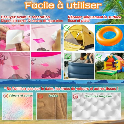 Thumbnail 3 de Kit de réparation KAIHENG 6 pièces TPU – 8,8 cm x 8,8 cm, imperméable pour piscines gonflables et objets tubulaires