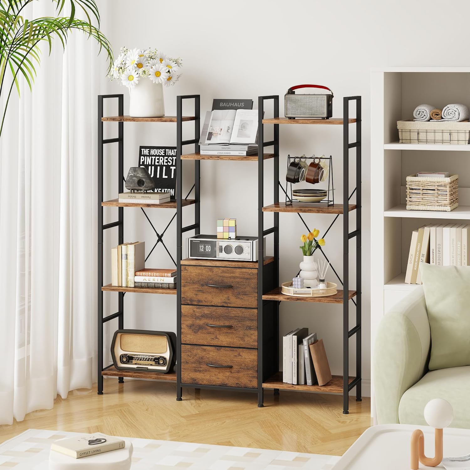 Thumbnail 6 de AFLUI Triple Bookshelf 47" Rustic Brown