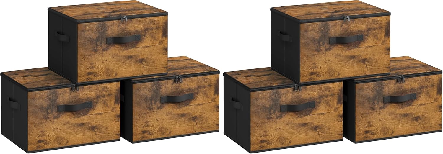 Thumbnail 6 de SONGMICS Aufbewahrungsbox mit Deckel (faltbar, Vliesstoff) im 6er-Set – taubengrau, 40 x 30 x 25 cm