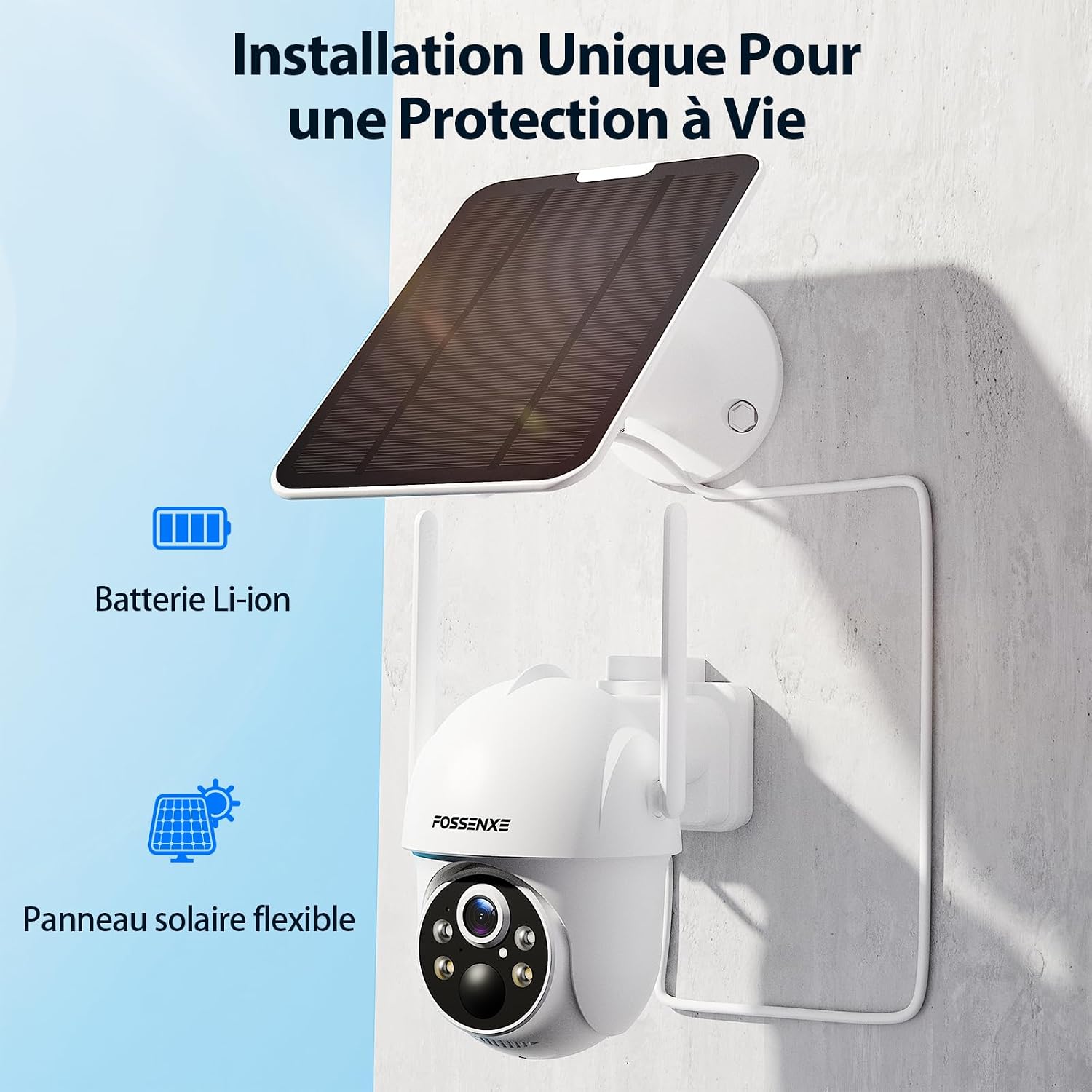 Thumbnail 4 de FOSSENXE 2K Caméra Surveillance WiFi Extérieur 4MP Détection PIR