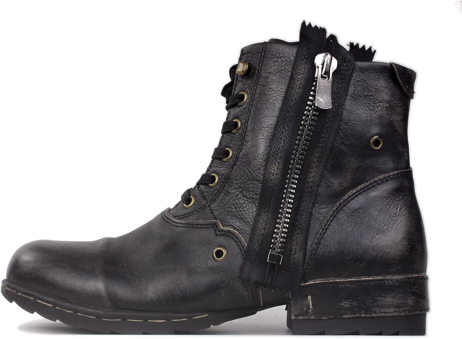 Detalle de OSSTONE Noir rétro – Bottes de Moto Cowboy pour hommes OS-5008-8-Retro-FR-R